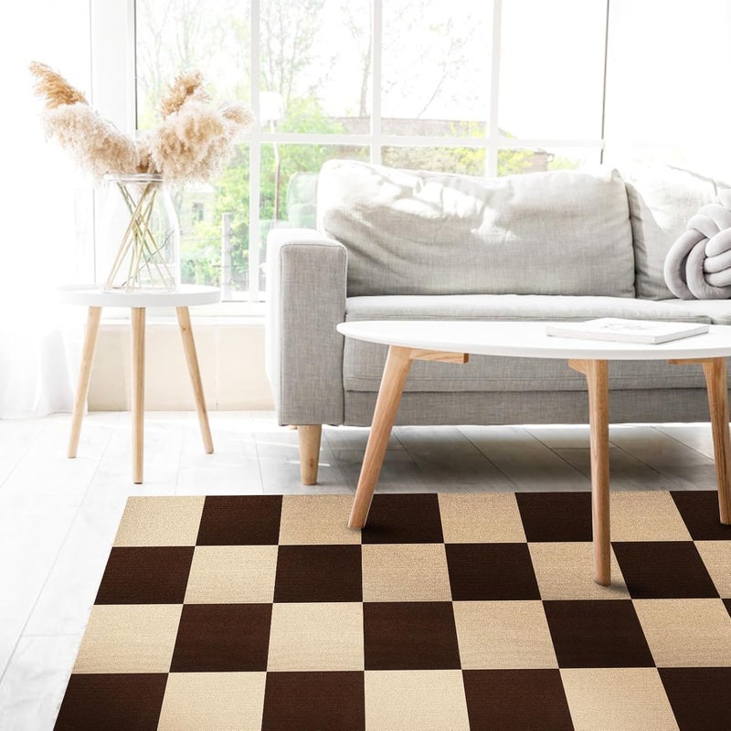 SOKEA Carpet Tiles Peel and Stick, Self Adhesive Carpet Floor Tile 10 Tiles/10 sq Ft Anti-Slip Squares Soft Padded Carpet Tiles for Kitchen Bedrooms Indoor Outdoor（12" x 12"） - Image 5